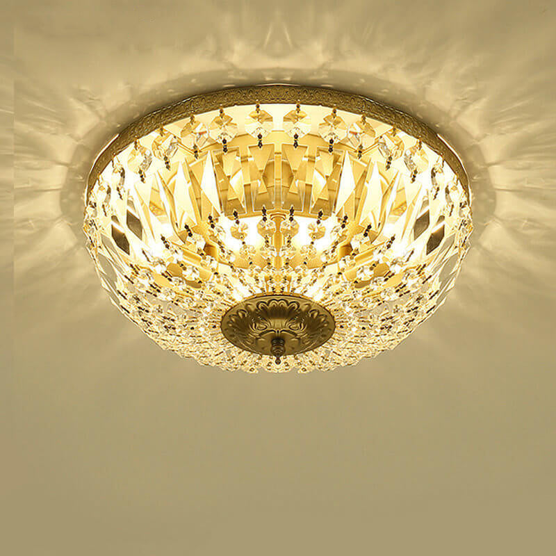 Vintage Round Crystal 4/6 Light Ceiling Lamp