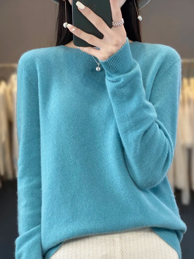 Everyday Elegance Round Neck Knit Sweater for Women