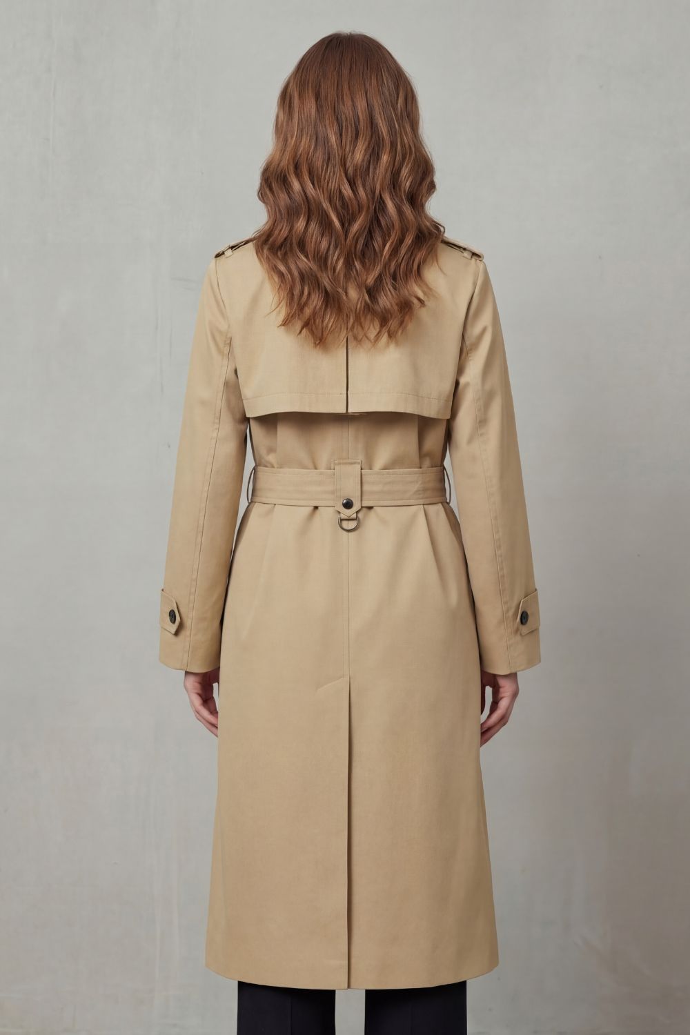 Women's Classic Double-Breasted Trench Coat in Neutral Tones