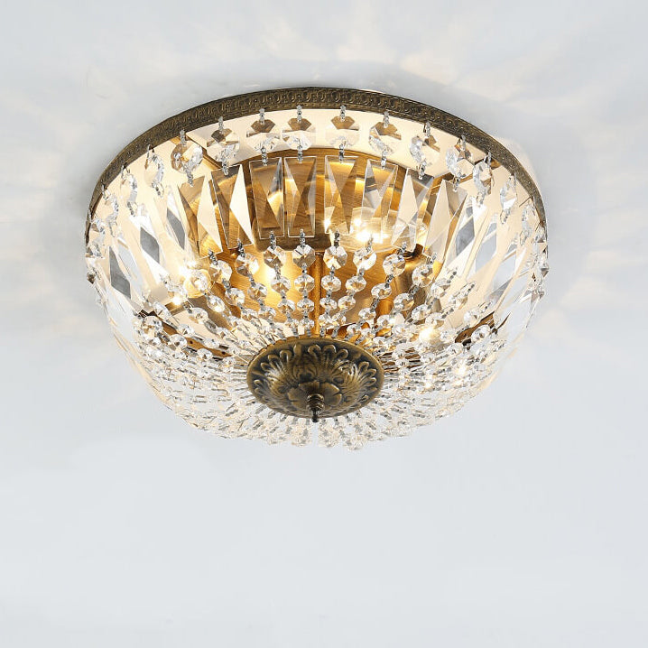 Vintage Round Crystal 4/6 Light Ceiling Lamp