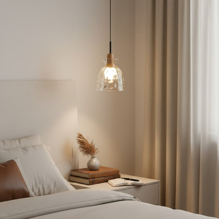 Vale Farmhouse Hammered Glass Dome Pendant Light