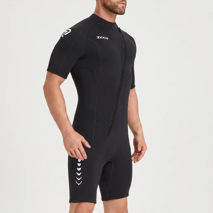 Premium 3mm Front-Zip Shorty Wetsuit for Water Sports