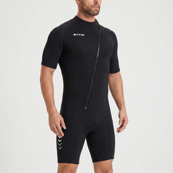 Premium 3mm Front-Zip Shorty Wetsuit for Water Sports