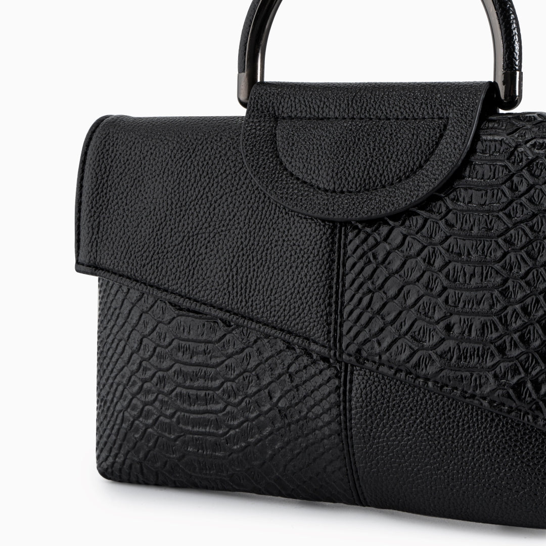 Orla – Croc Embossed Leather Top Handle Crossbody Bag