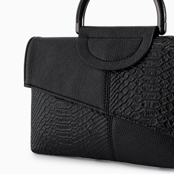 Orla – Croc Embossed Leather Top Handle Crossbody Bag