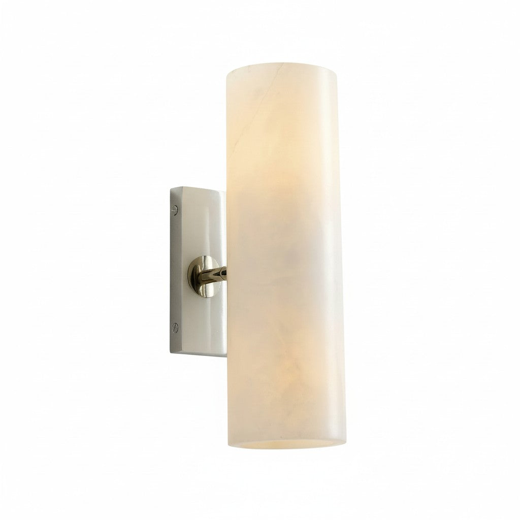 Doran Modern Elegant Alabaster Tube Sconce