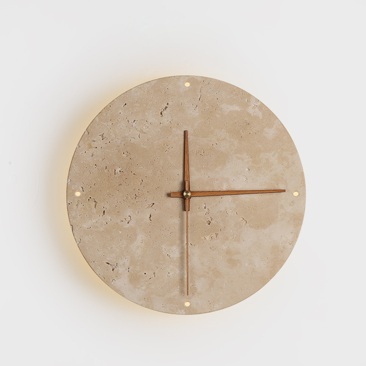 Natural Stone Backlit Wall Clock with LED Ambient Light - 9" or 11.8"