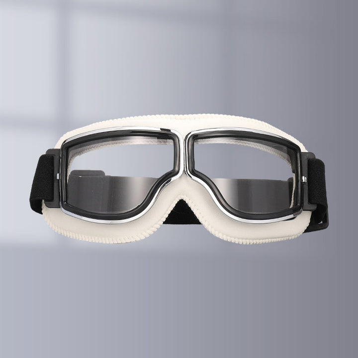 Retro Aviator Over-Glasses Motorcycle Goggles – Leather Foldable Design