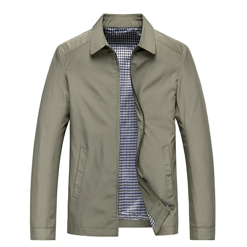 Minimalist Zipper Front Casual Summer Jacket for Men
