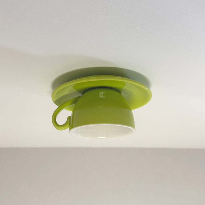 Aria Modern Coffee Cups Ceramic Flush Ceiling Lighting