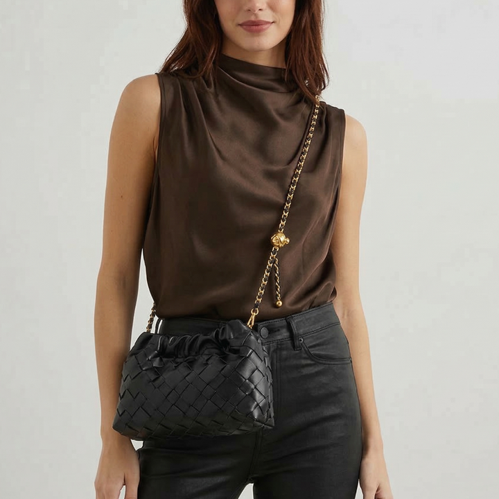 Tessa – Woven Shoulder Bag with Adjustable Crossbody Strap