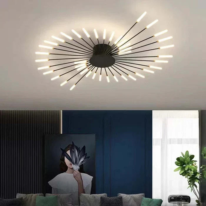 Modern LED Ceiling Lamp - Minimalist Design Inspired by Sun Rays