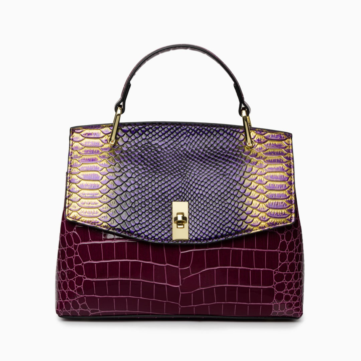 Romane – Snake & Croc Embossed Top Handle Satchel Bag