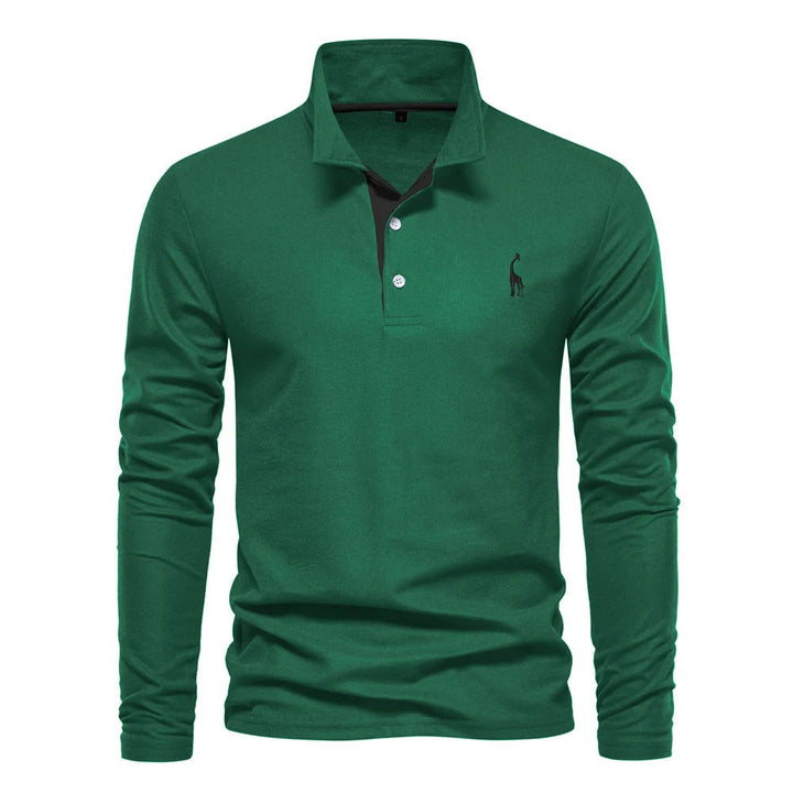 Men's Polo Shirt Button Neck Casual