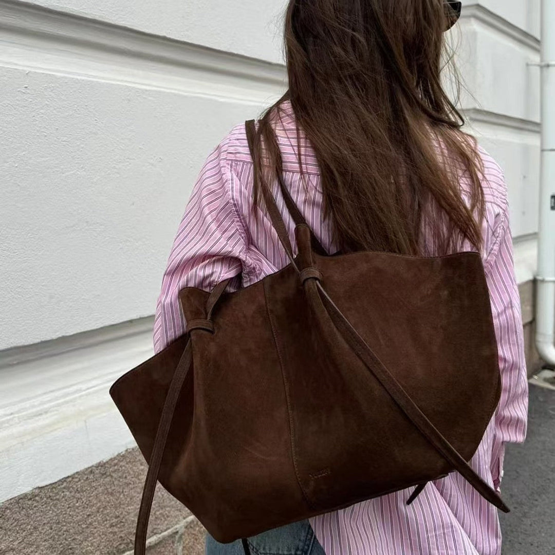 Calla – Large Suede Tote Bag, Oversized Shoulder Purse for Women