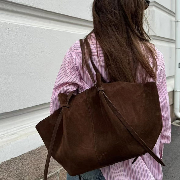 Calla – Large Suede Tote Bag, Oversized Shoulder Purse for Women