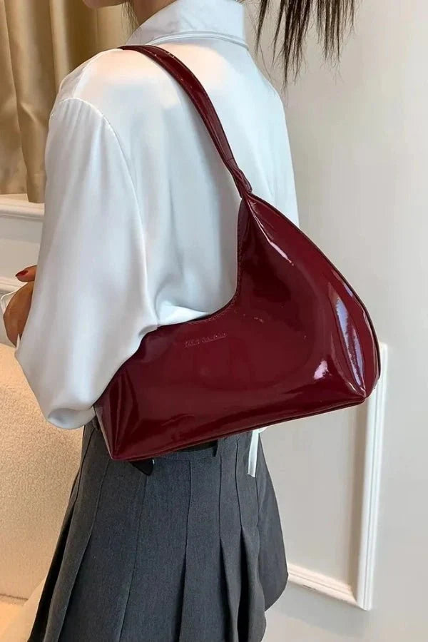 Vera – Women's Patent Vegan Leather Shoulder Bag
