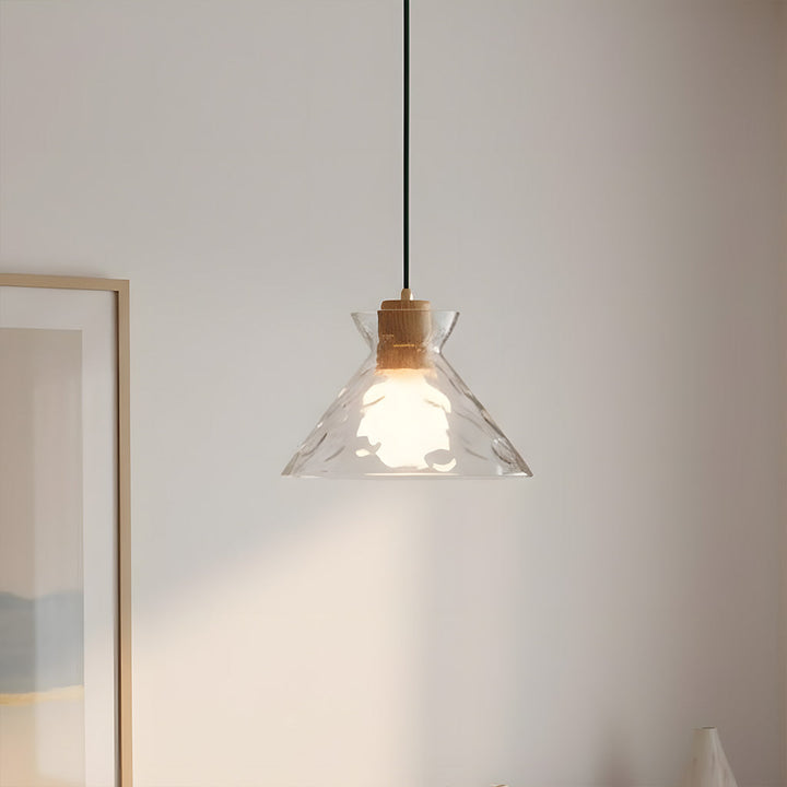 Vale Farmhouse Hammered Glass Dome Pendant Light