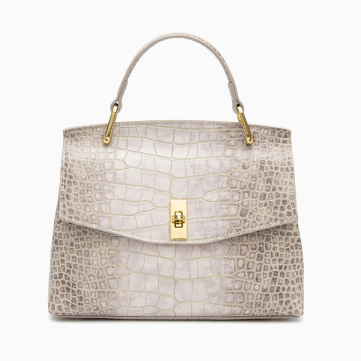 Romane – Snake & Croc Embossed Top Handle Satchel Bag