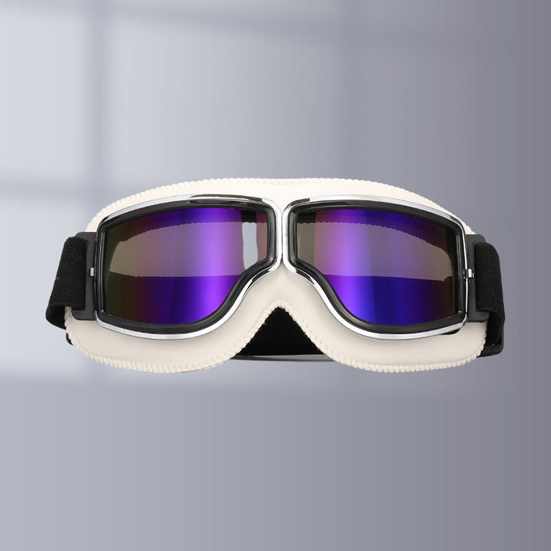 Retro Aviator Over-Glasses Motorcycle Goggles – Leather Foldable Design