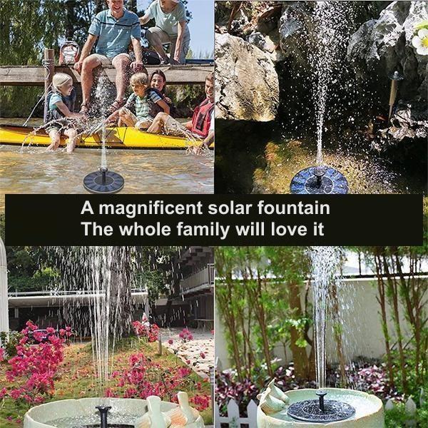 Solar-Powered Garden Water Fountain with Multiple Jet Options