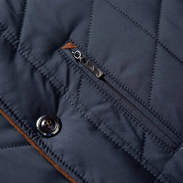 Classic Quilted Stand Collar Winter Jacket for Men