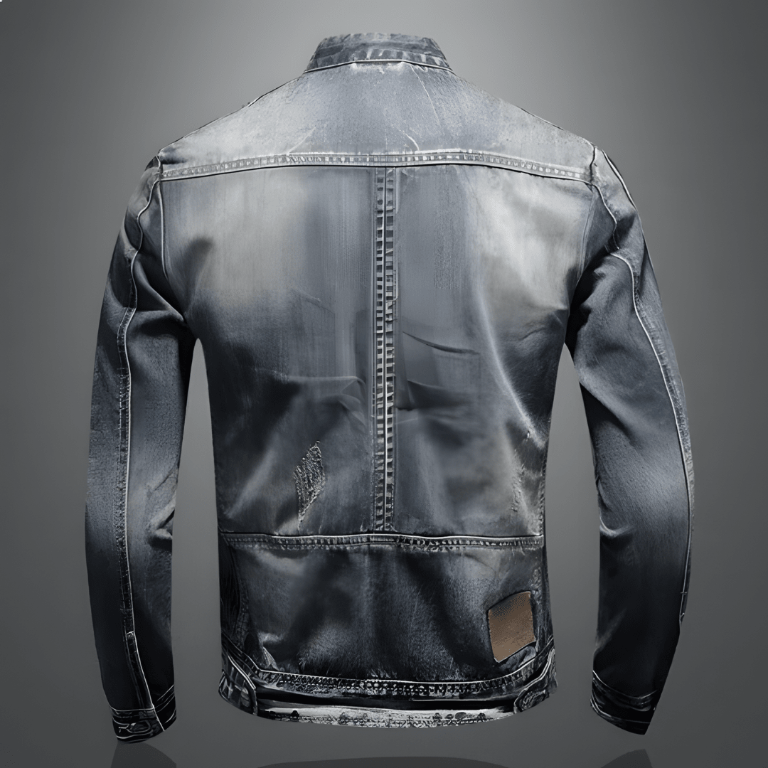 Calico | Men's Retro Denim Jacket - Vintage Washed Trucker Jean Jacket with Flap Pockets