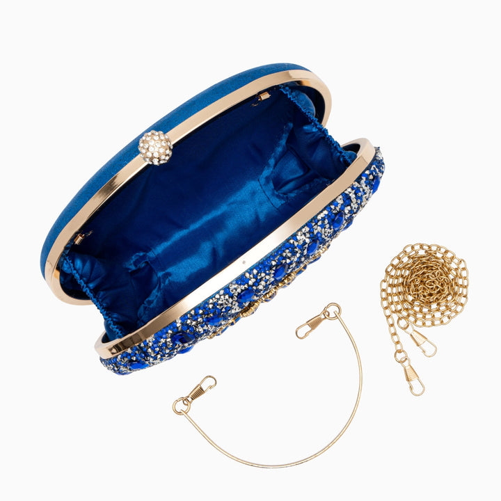 Celeste – Crystal Evening Clutch Bag with Chain Strap