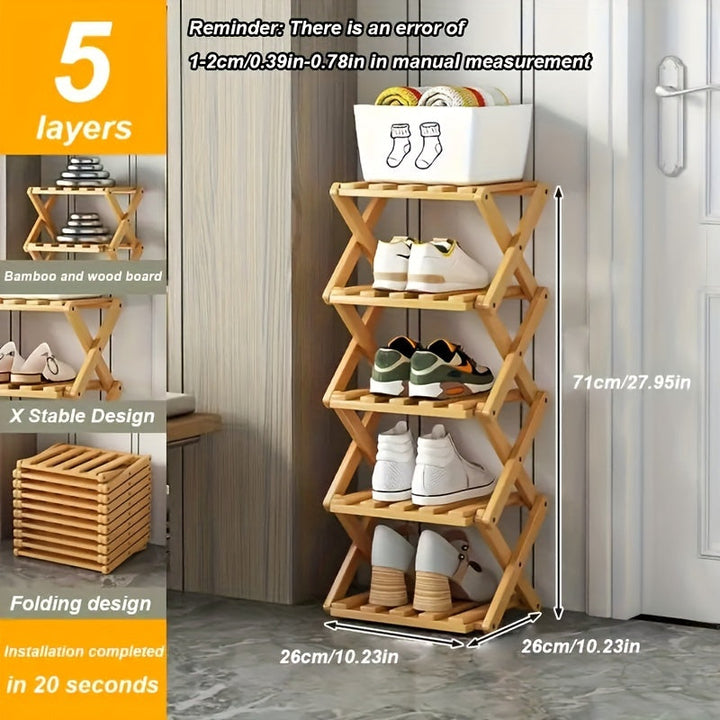 Smart Bamboo Shoe Rack – Compact and Practical for the Entryway