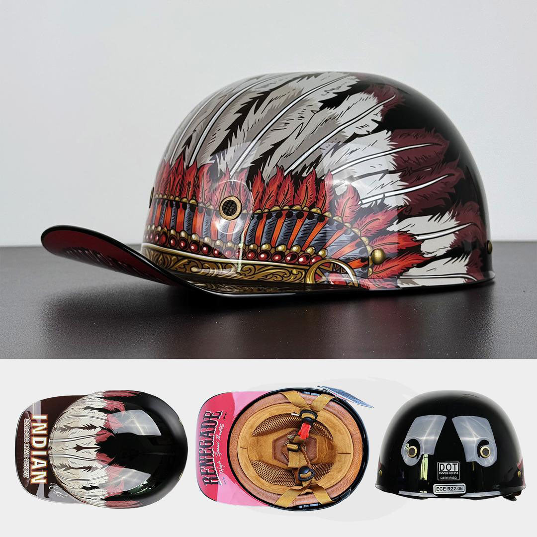 Urban Commuter Half-Shell Motorcycle Helmet with DOT & ECE Certification