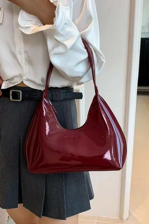 Vera – Women's Patent Vegan Leather Shoulder Bag