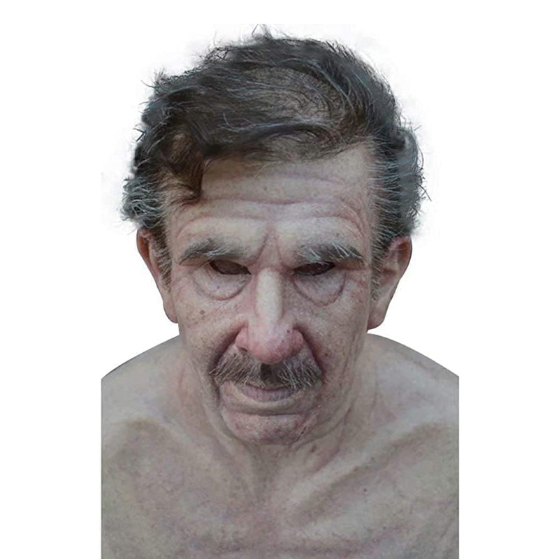 Realistic Latex Transformation Mask with Detailed Beard – Premium Costume Disguise