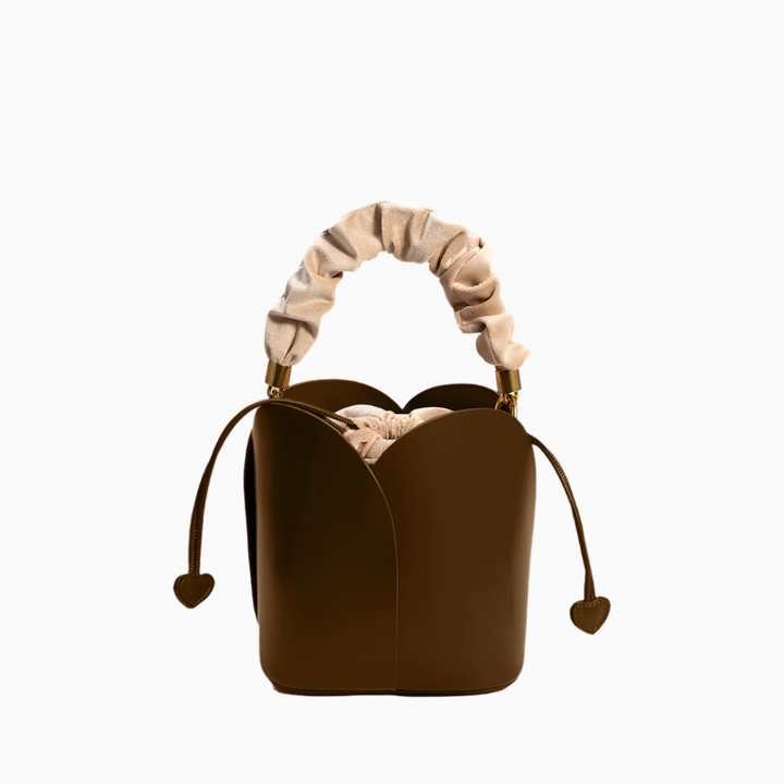 Mila – Bucket Bag with Ruched Drawstring Top and Crossbody Strap