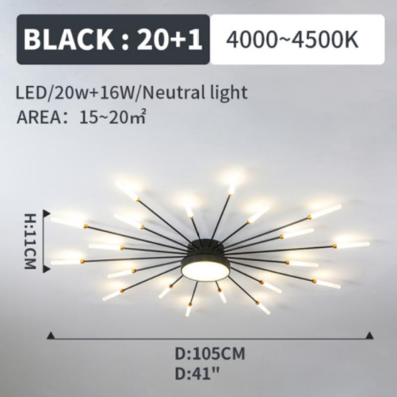 Wesley Modern Home Decoration Firework LED Ceiling Lamp