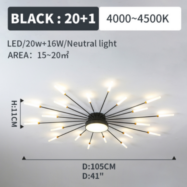 Wesley Modern Home Decoration Firework LED Ceiling Lamp