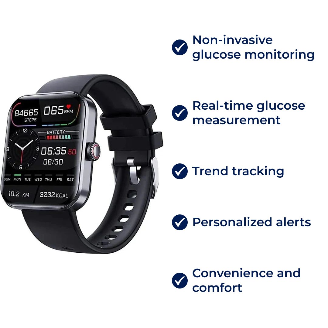 Real-Time Glucose Tracking Smartwatch – Non-Invasive Monitoring with Trend Alerts