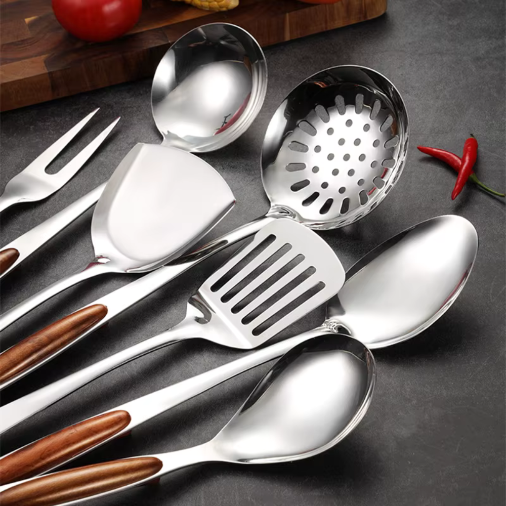Professional Stainless Steel Cooking Utensil Set - 7 Piece Kitchen Tools