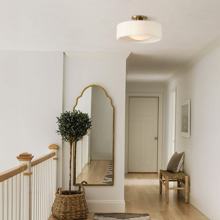 Modern Porcelain Semi Flush Mount Ceiling Light