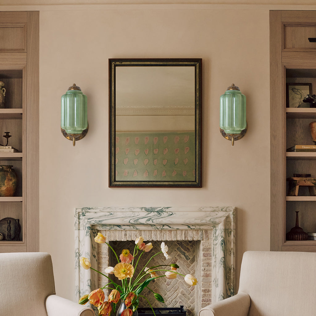 Lumi Vintage Milk Glass Oiled Brass Eloise Wall Lamp