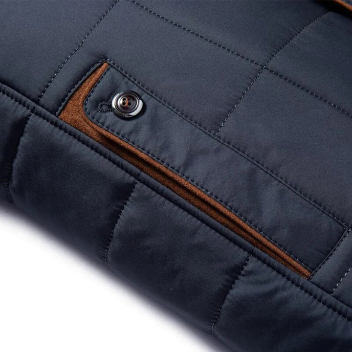 Classic Quilted Stand Collar Winter Jacket for Men
