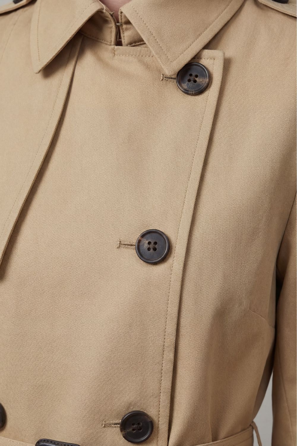 Women's Classic Double-Breasted Trench Coat in Neutral Tones