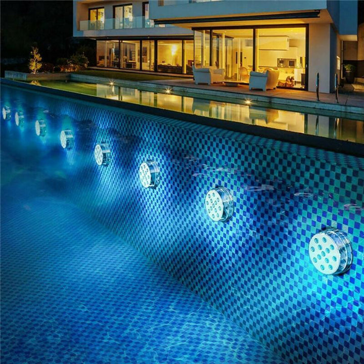 Remote Control Submersible LED Pool Light with Suction Cups - 12 Color Modes