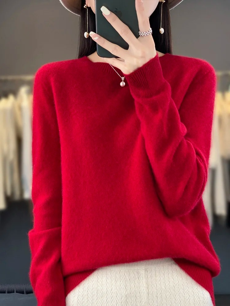 Everyday Elegance Round Neck Knit Sweater for Women
