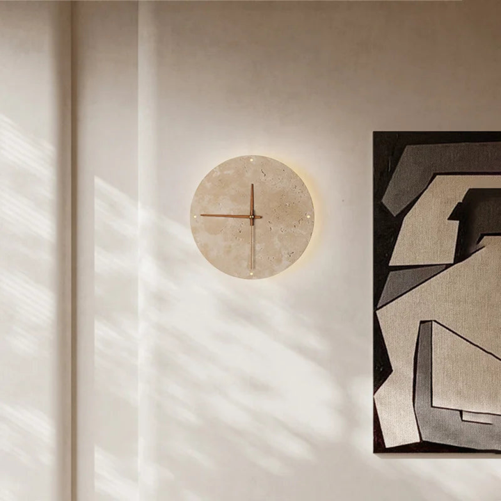 Natural Stone Backlit Wall Clock with LED Ambient Light - 9" or 11.8"