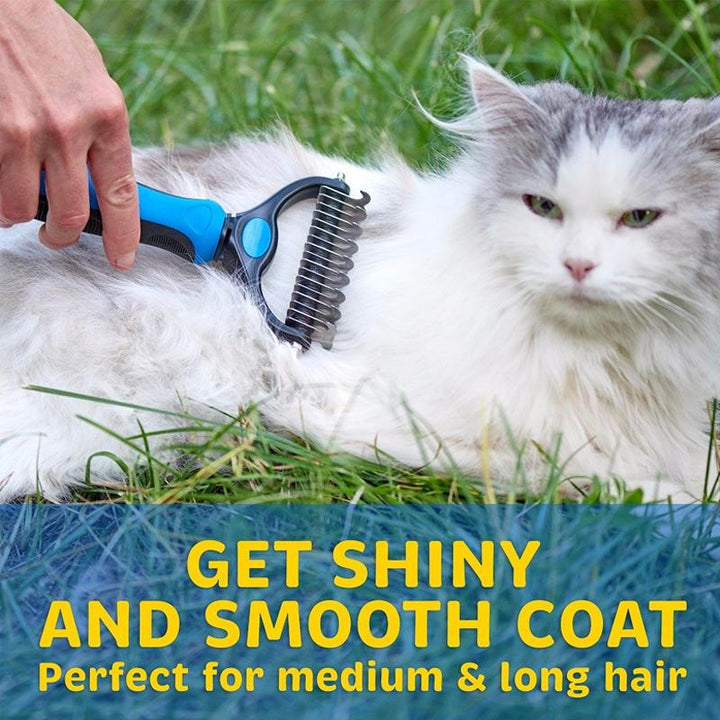 Dual-Guard Undercoat Rake for Dogs and Cats - Professional Deshedding Grooming Tool