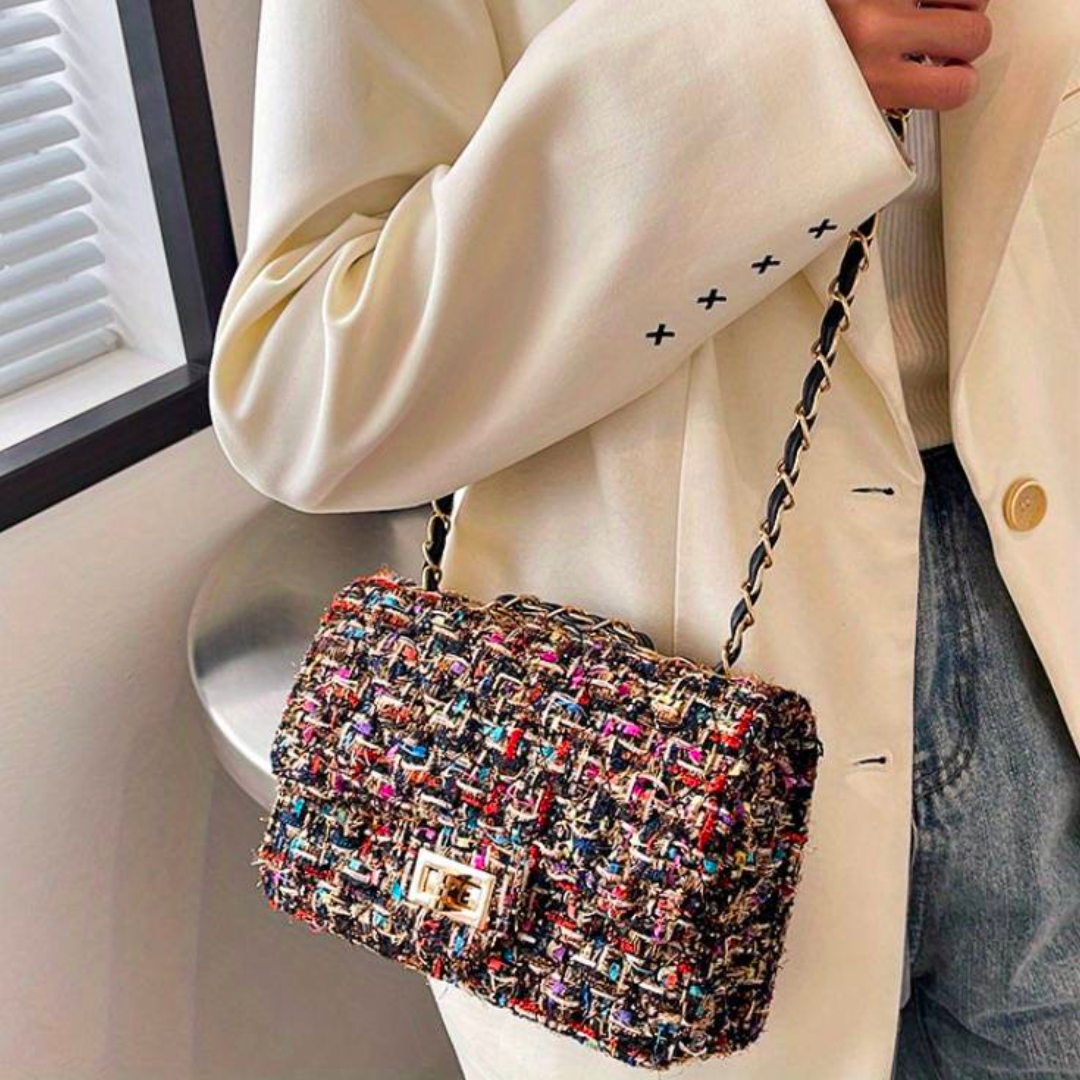 Lumi – Tweed Chain Shoulder Bag for Women