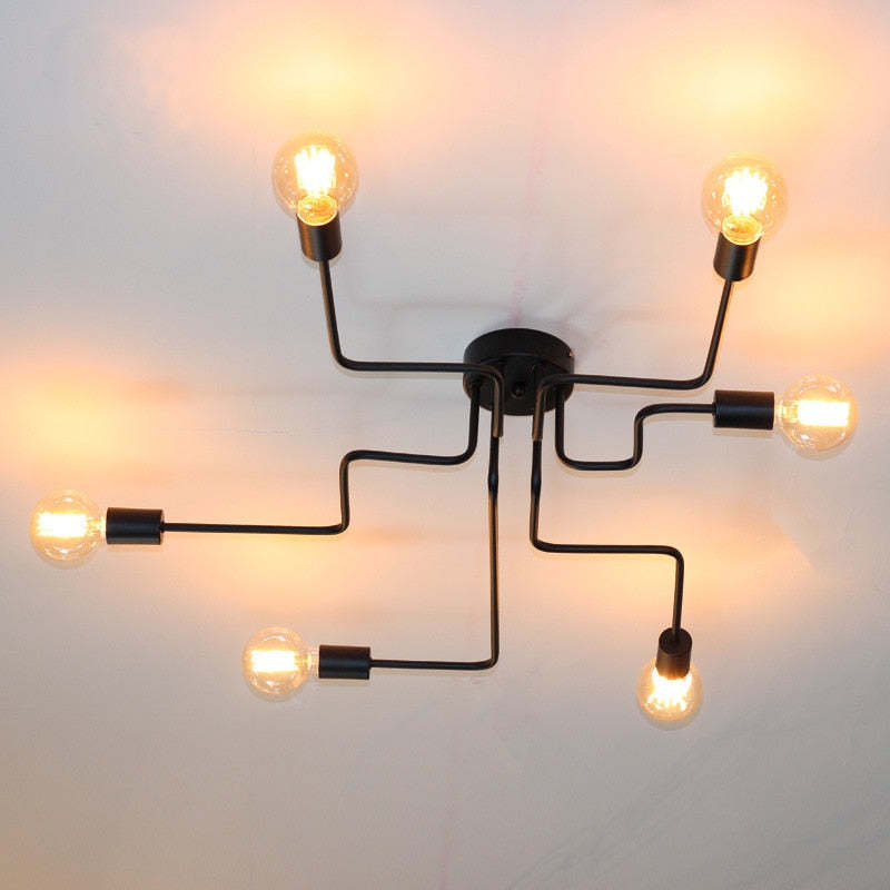 Arisha Vintage Modern Minimalistic Industrial Black Ceiling Lamp