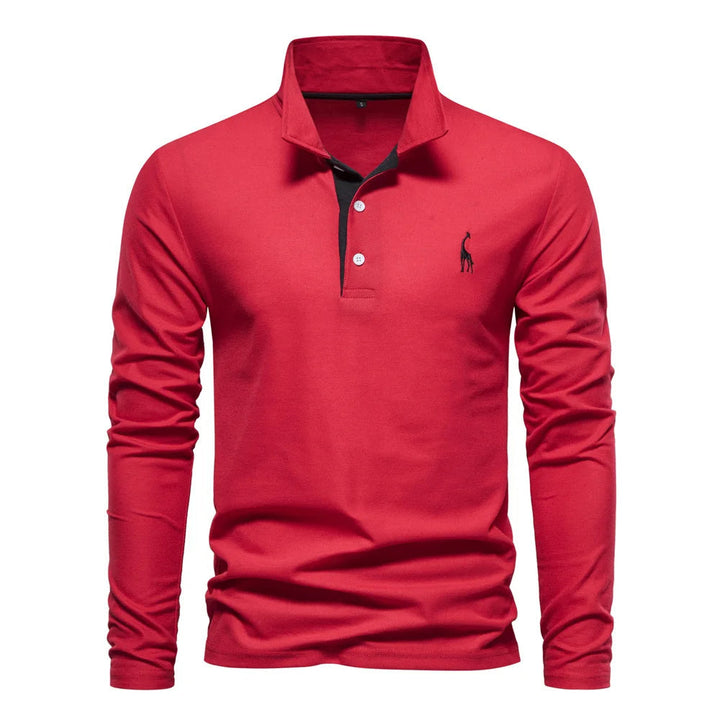 Men's Polo Shirt Button Neck Casual