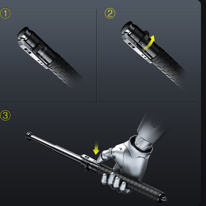 Spring-Deploy Compact Support Stick for Hiking and Urban Use