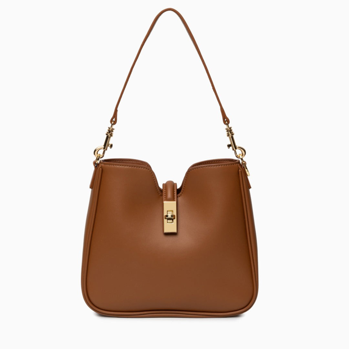 Cleo – Vegan Leather Shoulder Bag with Turn-Lock